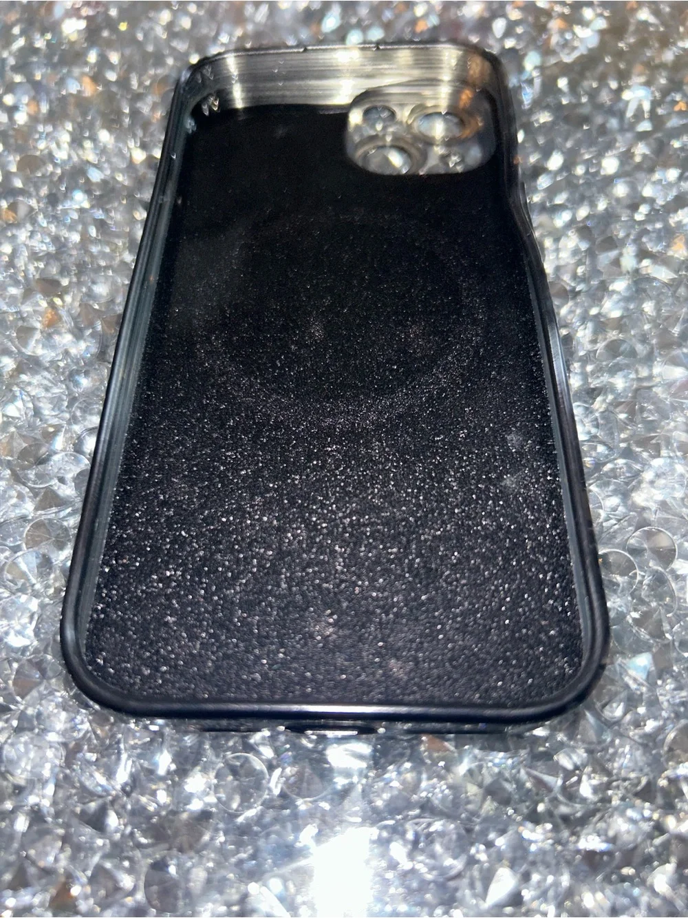 iPhone 15 MagSafe Compatible Glitter Black Phone Case with Camera Protection